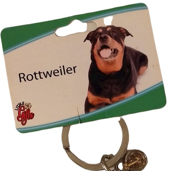 Rottie Rottweiler Dog Charm Key Chain - Picture 2 of 3